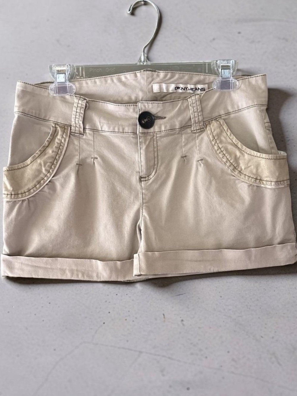 NWOT DKNY Jean Shorts Beige Low Rise Size 9